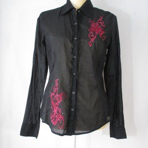 Sexy Button Down Harley-Davidson Bling Sheer